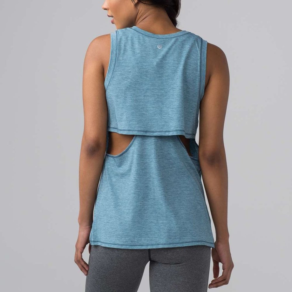 Lululemon Pushing Limits Muscle Tank | Heathered Seascape l Size M